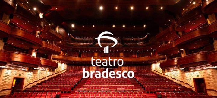 Fachada interna do Teatro Bradesco, em São Paulo